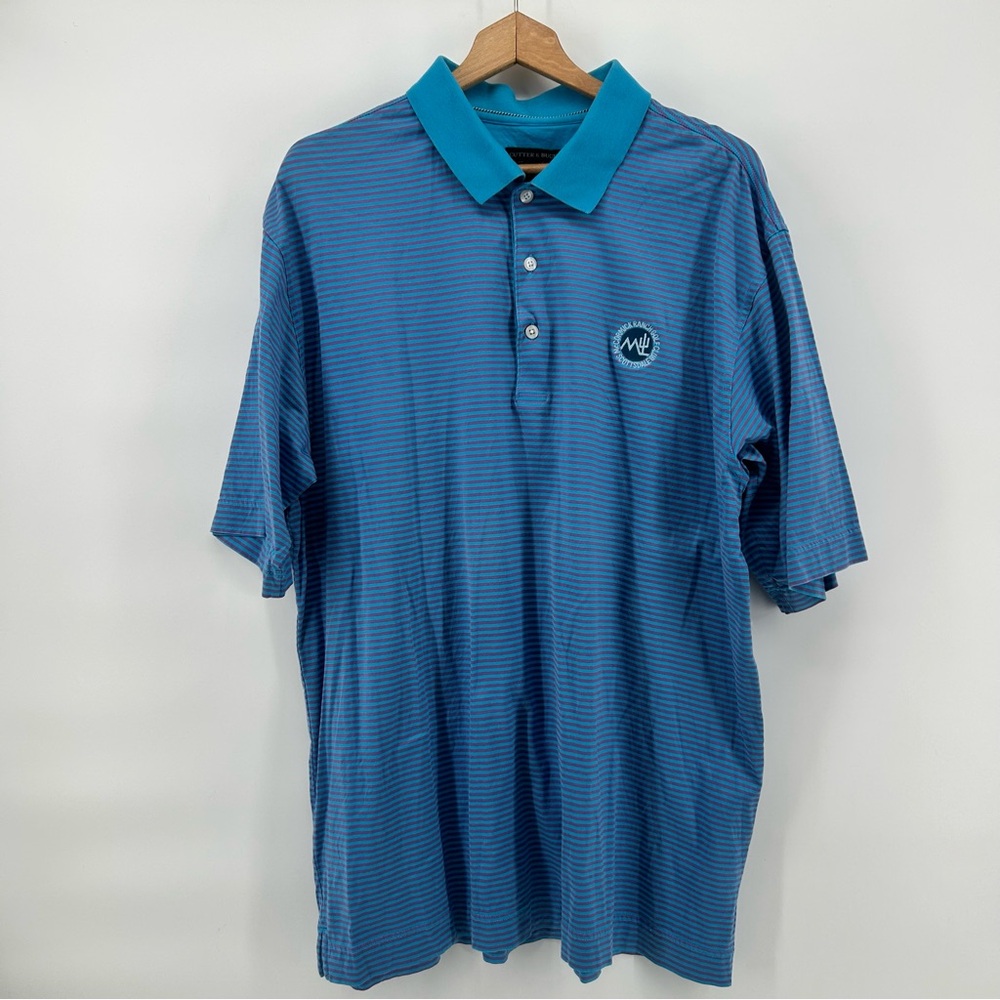 Vtg Cutter & Buck Signature Collection Polo Mens Size XL Striped McCormick Ranch